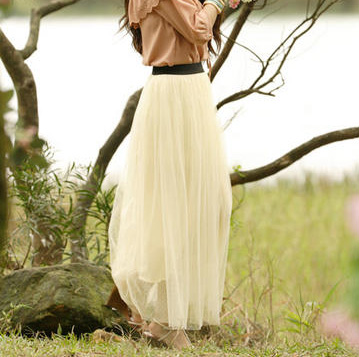 tokyo fashion dotted mesh maxi skirt6