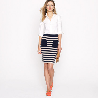 Stripe sweater-skirt